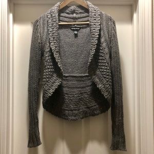 Short Gray Sweater Cardigan